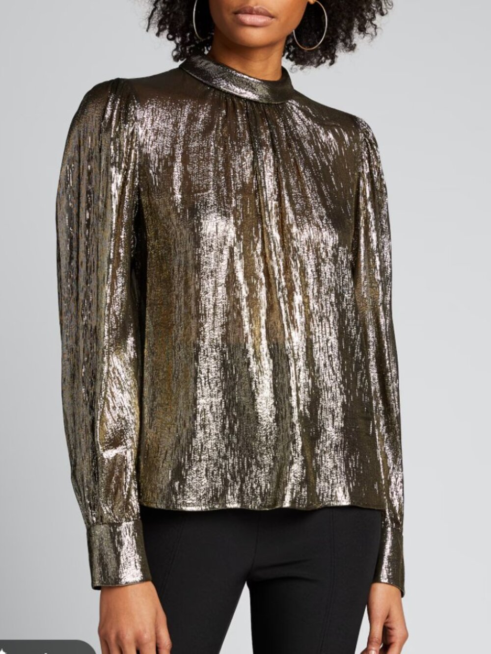 A.L.C. Lydia Mockneck Top - Liquid Gold - Size 6